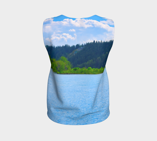 Women's Loose All-Over Long Tank Top - Edworthy Park Bow River