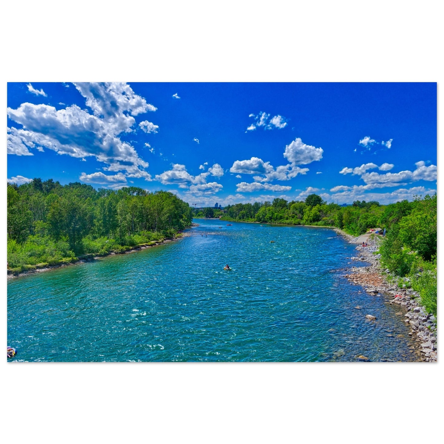 Premium Semi-Glossy Poster Print - Prince's Island Park Bow River HDR