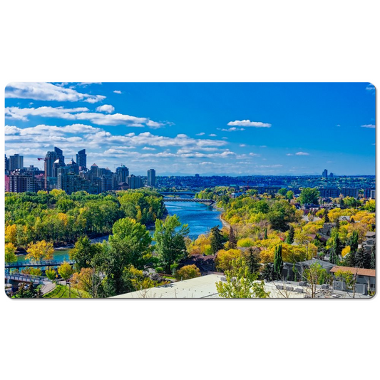 Desk Mats - McHugh Bluff Bow River Peace Bridge Fall HDR