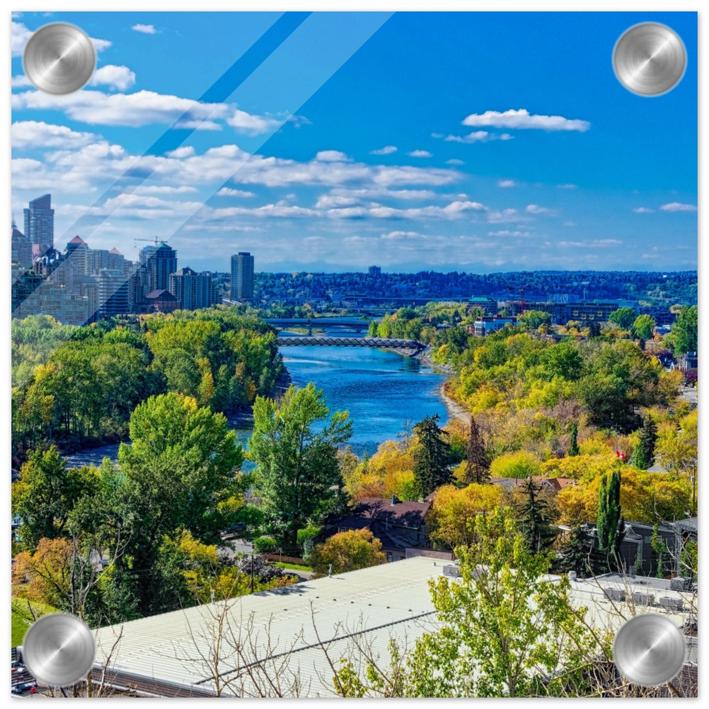 Acrylic Print - Bow River Peace Bridge McHugh Bluff HDR