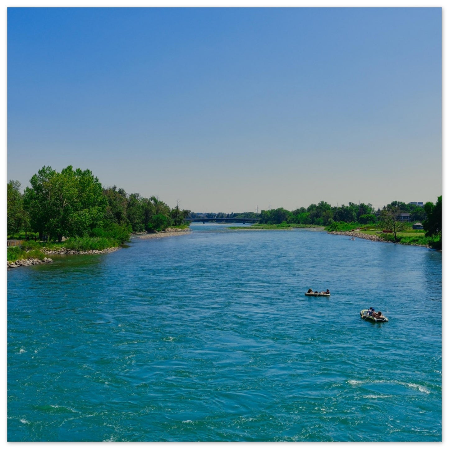 Premium Semi-Glossy Poster Print - Bow River George C. King Bridge