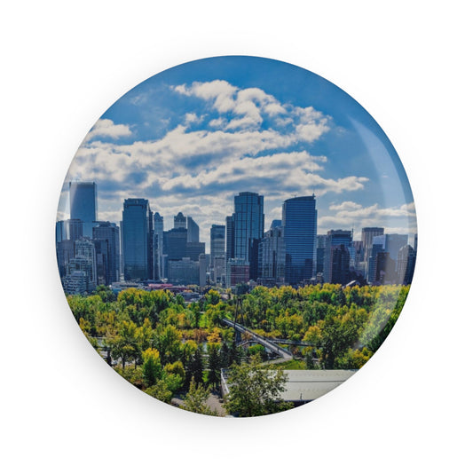 Button Magnet, Round (1 & 10 pcs) - Downtown Calgary McHugh Bluff Fall