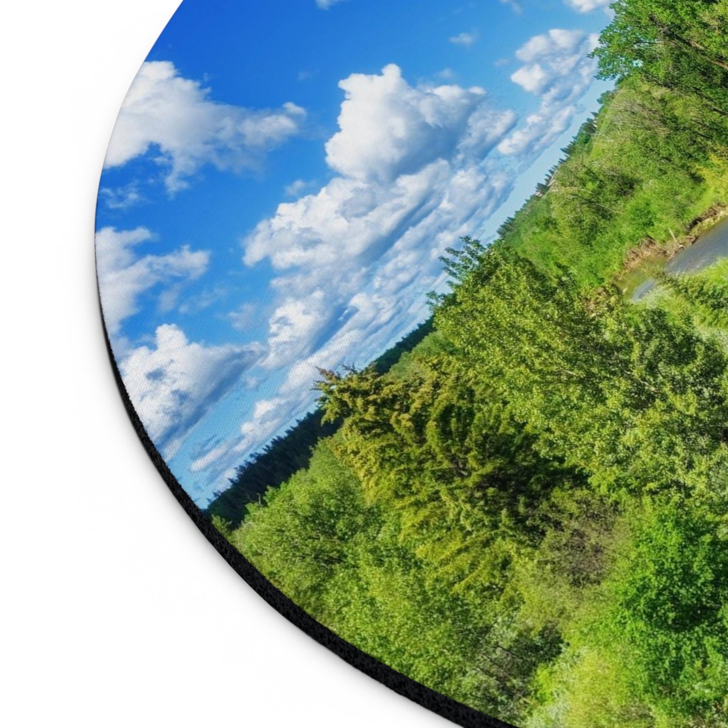 Round Mouse Pad - Fish Creek Park Votier's Flats Lookout