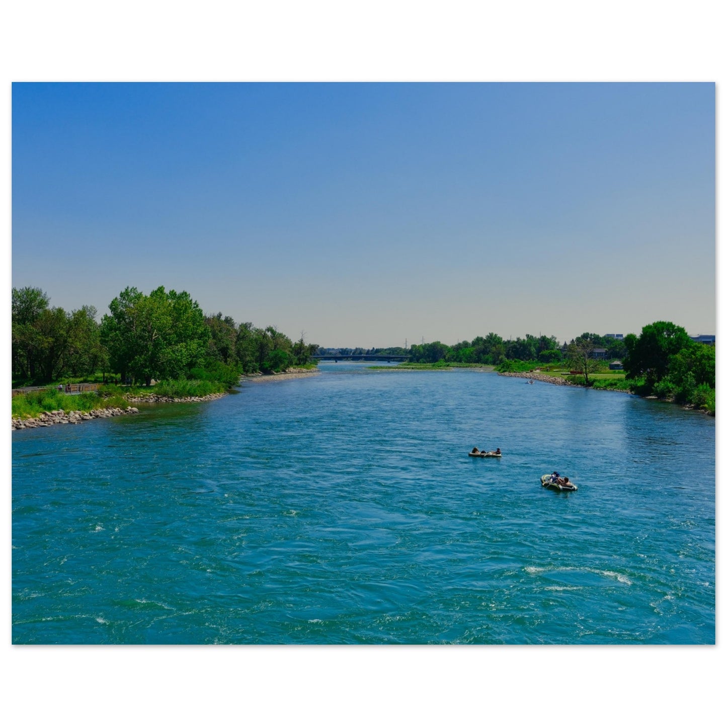 Premium Semi-Glossy Poster Print - Bow River George C. King Bridge