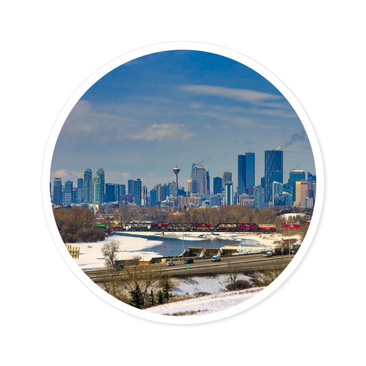 Round Stickers - Downtown Calgary Max Bell Centre Winter