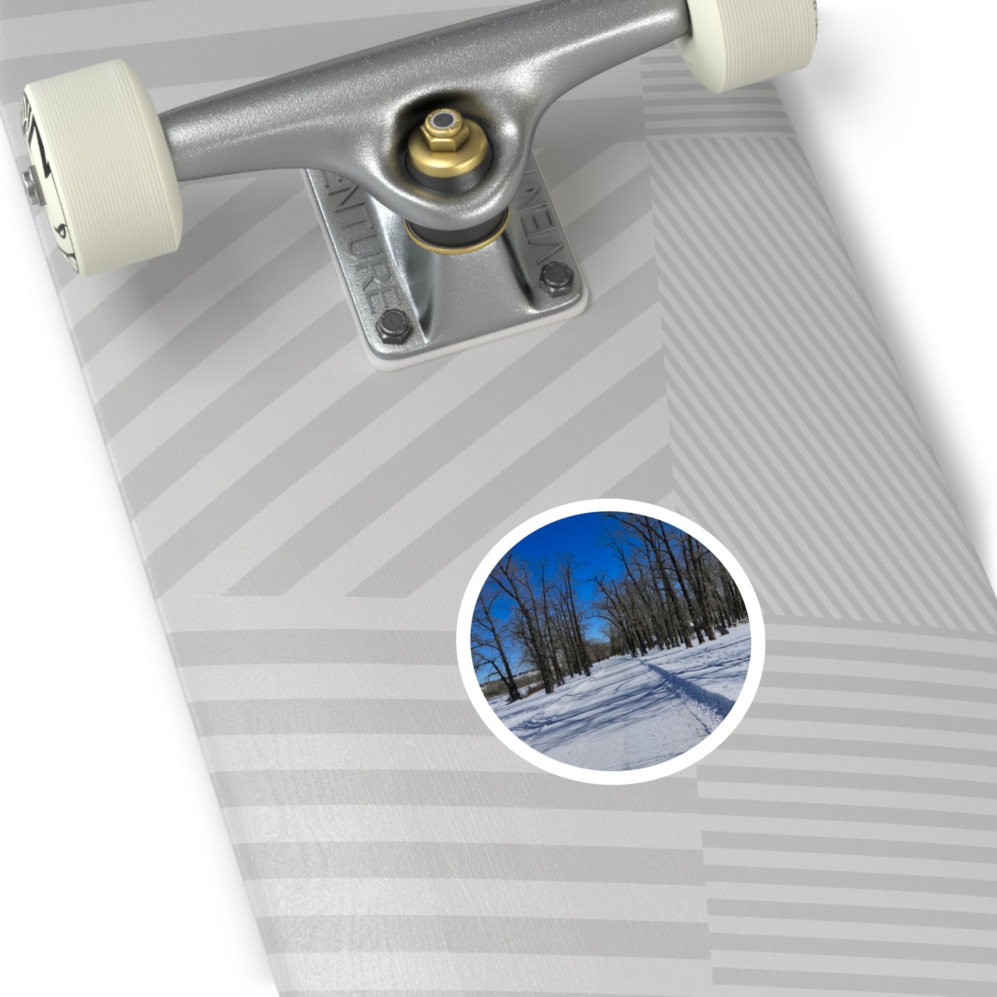 Round Stickers - Bowness Park Pathway Winter