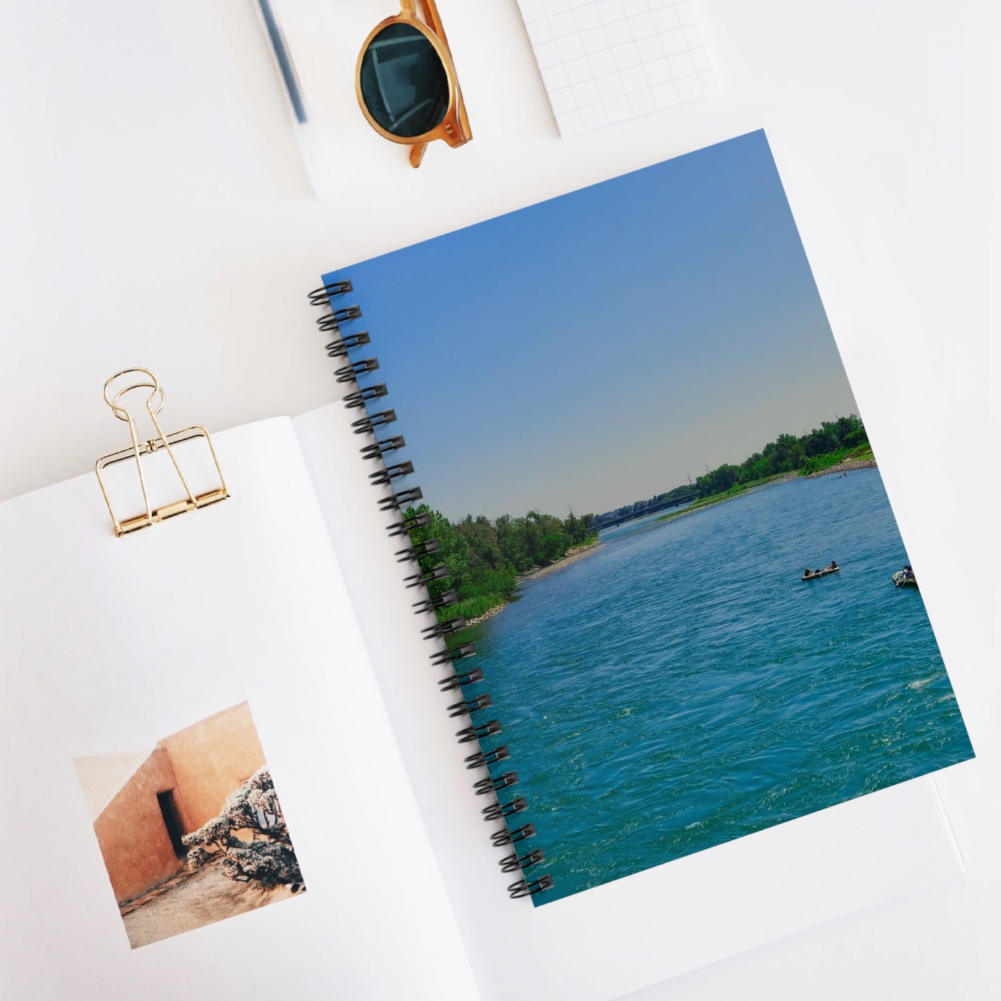 Ruled Line Spiral Notebook - Bow River George C. King Bridge