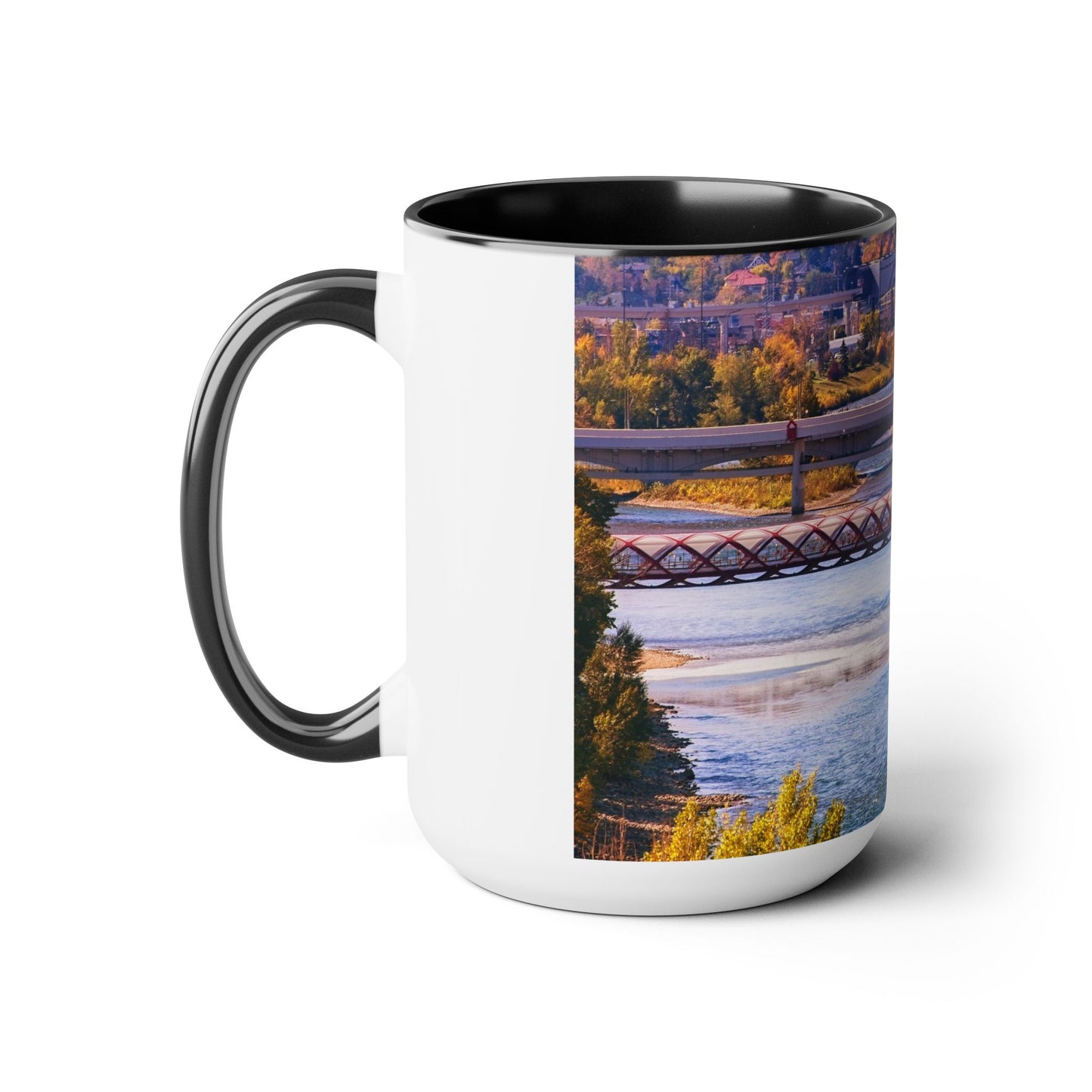 Accent Coffee Mugs, 15oz - Peace Bridge McHugh Bluff Fall