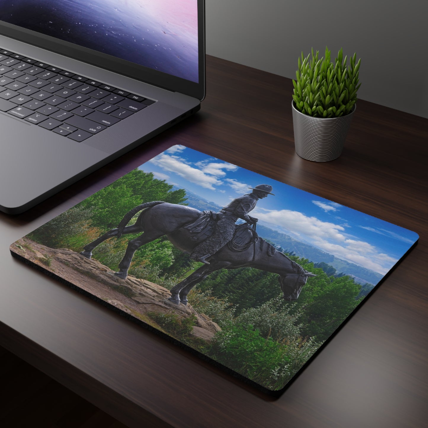 Rectangular Mouse Pad - Men of Vision Statue