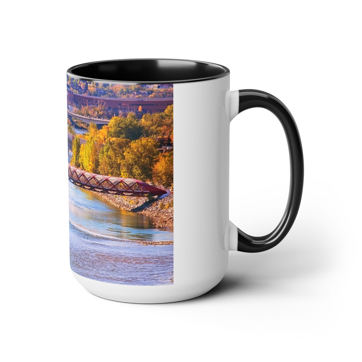 Accent Coffee Mugs, 15oz - Peace Bridge McHugh Bluff Fall