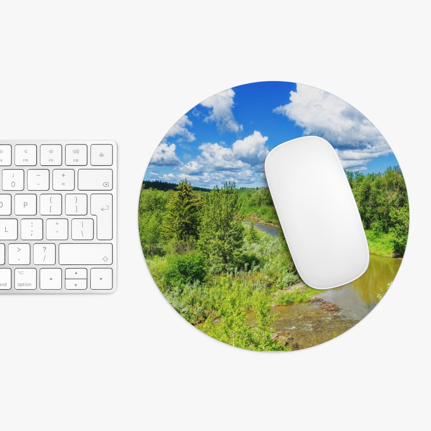 Round Mouse Pad - Fish Creek Park Votier's Flats Lookout