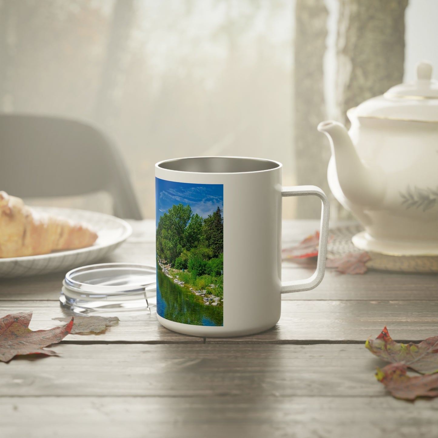 Insulated Coffee Mug, 10oz - Bow River South Prince's Island Park HDR