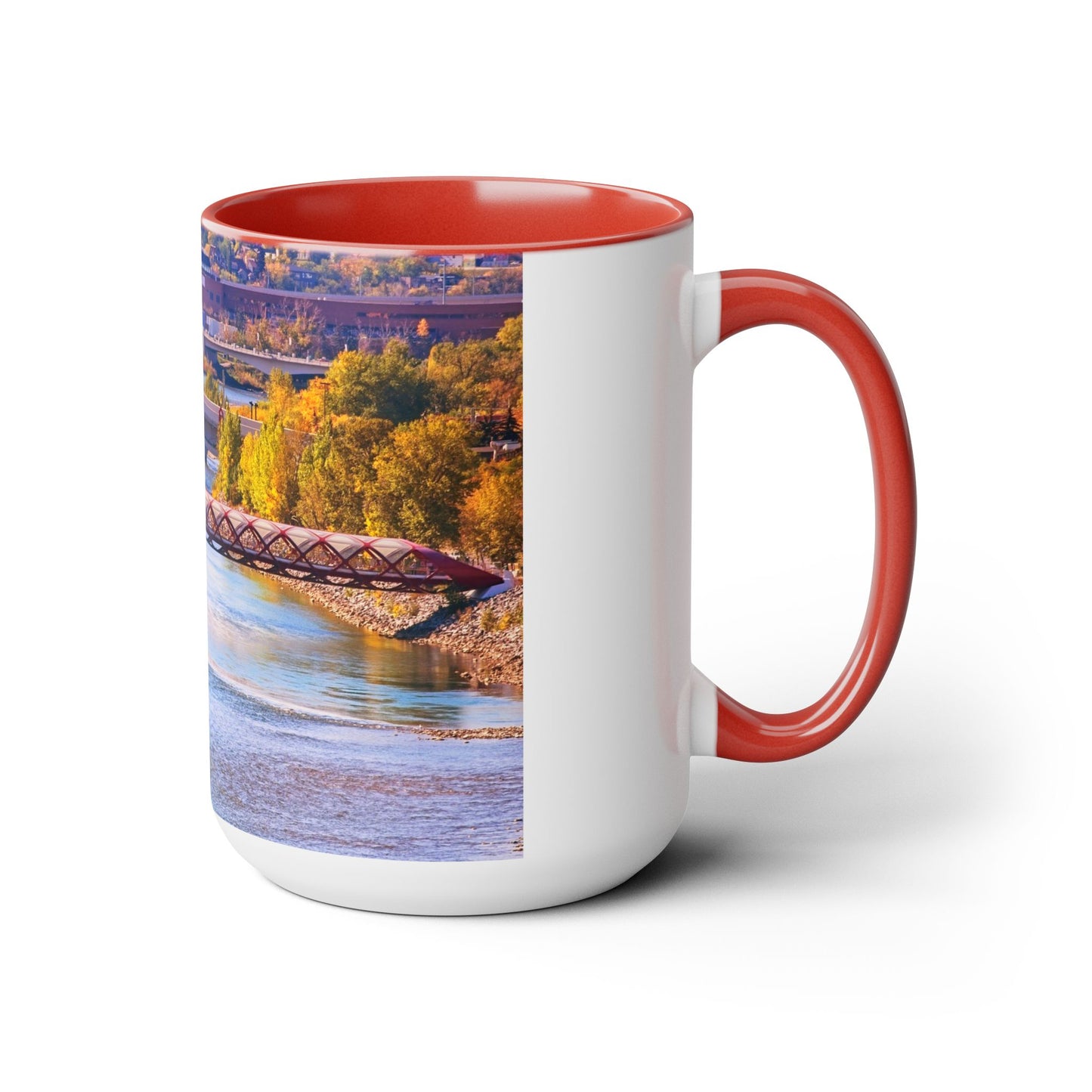 Accent Coffee Mugs, 15oz - Peace Bridge McHugh Bluff Fall