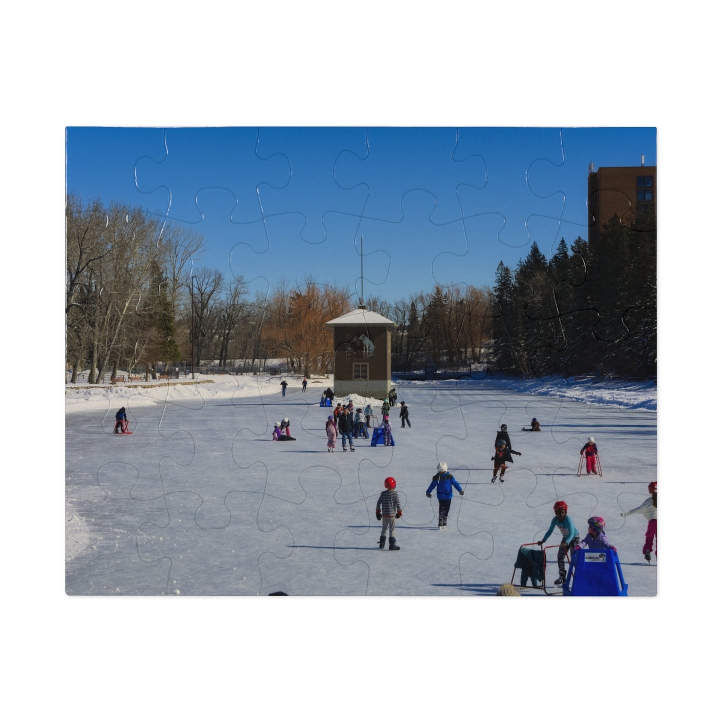 Jigsaw Puzzle (30, 110, 252, 500,1000-Piece) - Bowness Park Lagoon Winter