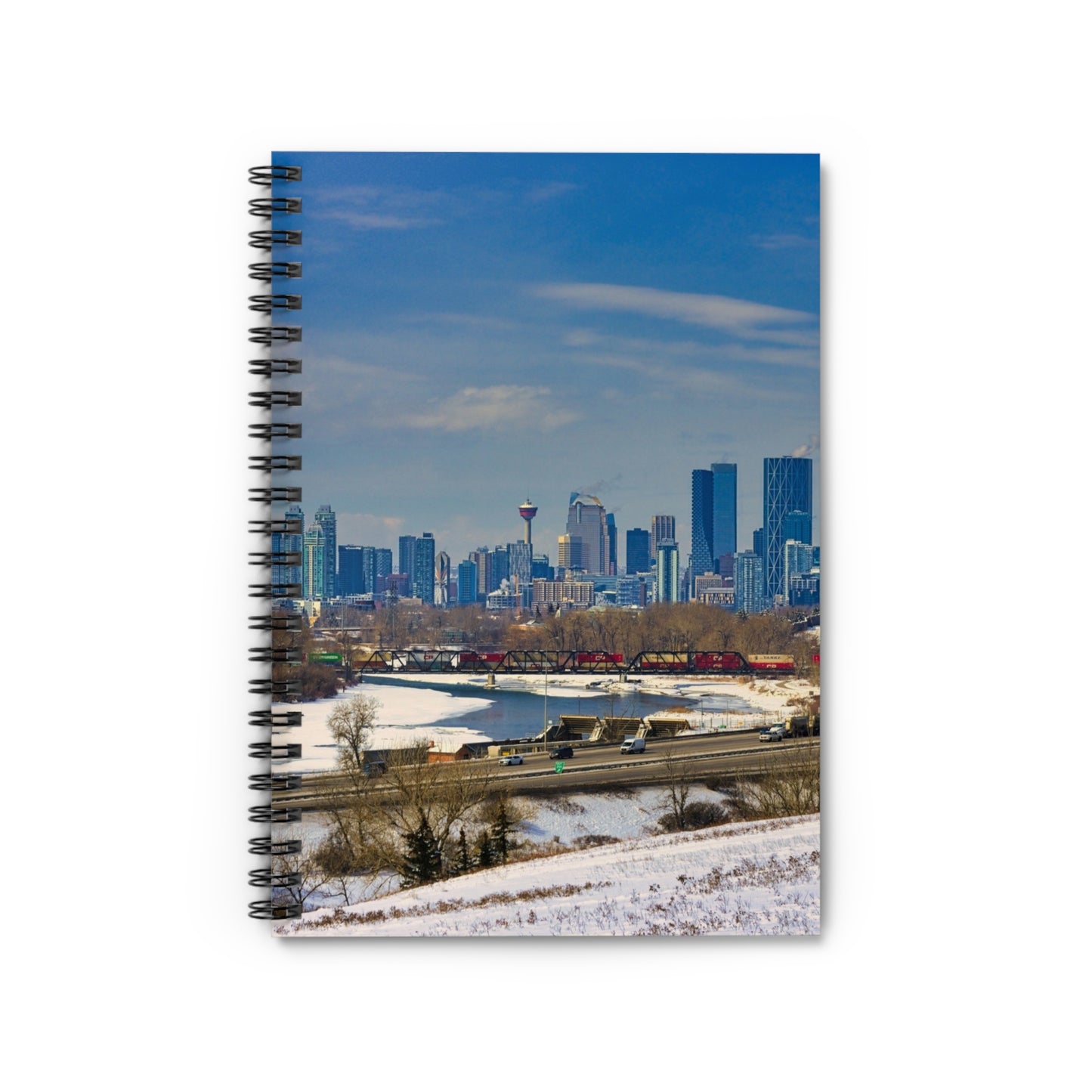 Ruled Line Spiral Notebook - Downtown Calgary Max Bell Centre Winter