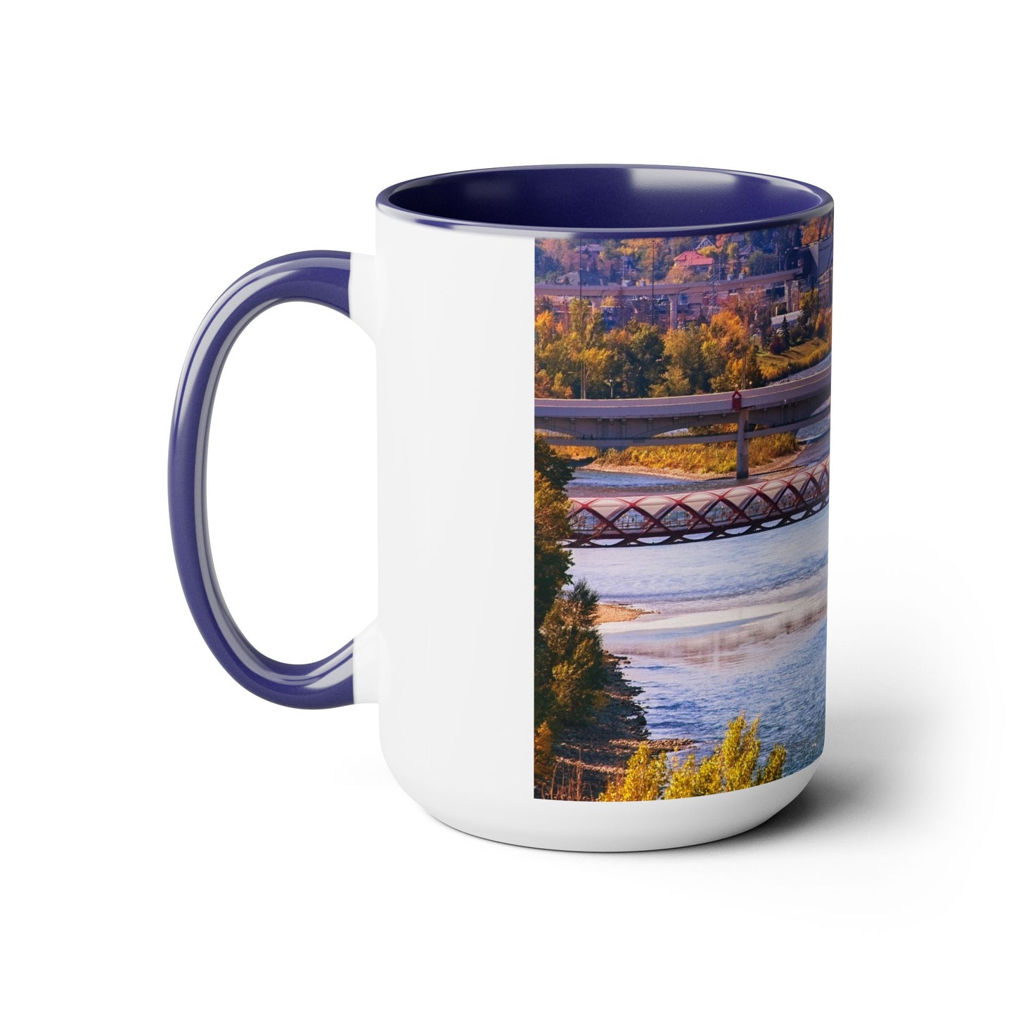 Accent Coffee Mugs, 15oz - Peace Bridge McHugh Bluff Fall