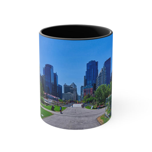 Accent Coffee Mug, 11oz - Downtown Calgary Prince's Island Park HDR