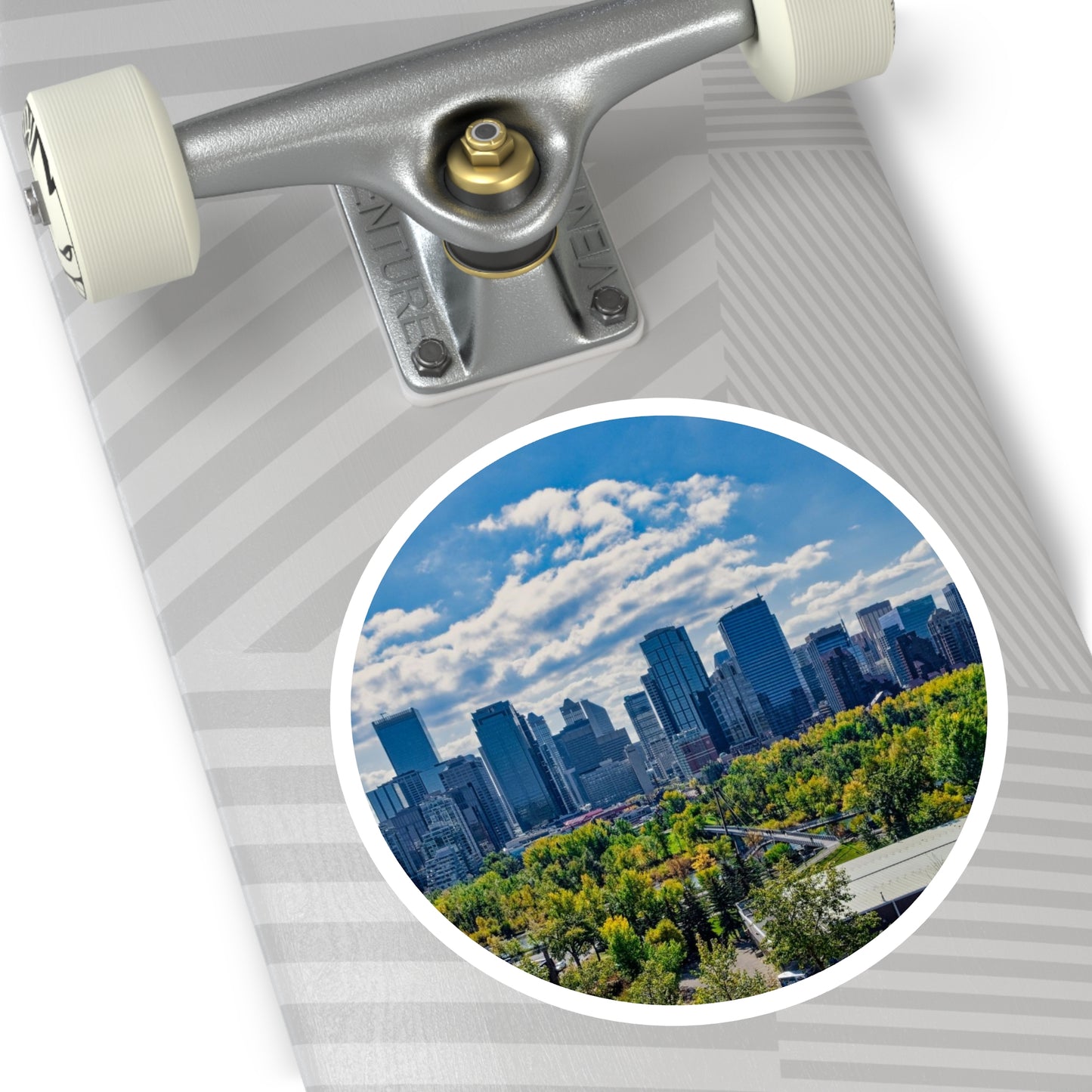 Round Stickers - Downtown Calgary McHugh Bluff Fall