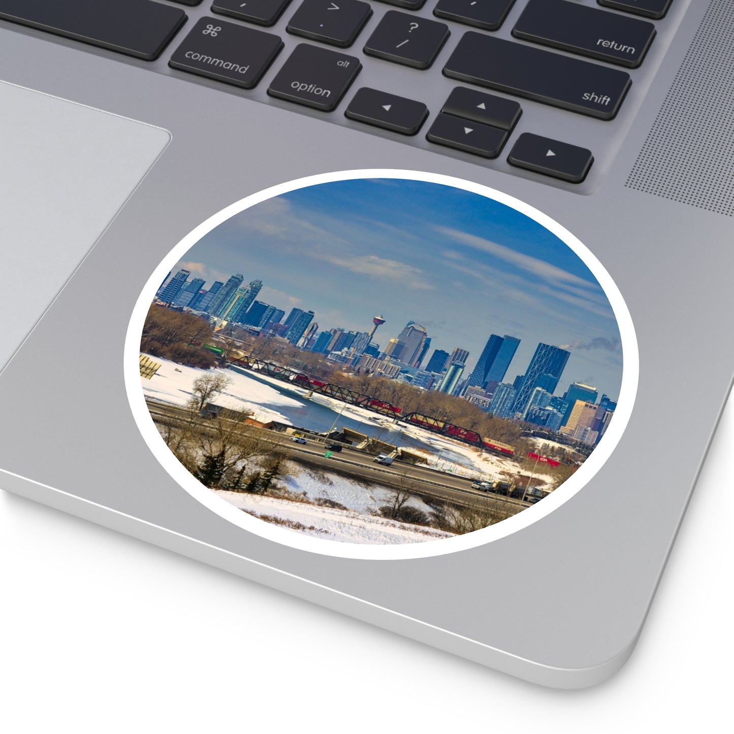 Round Stickers - Downtown Calgary Max Bell Centre Winter