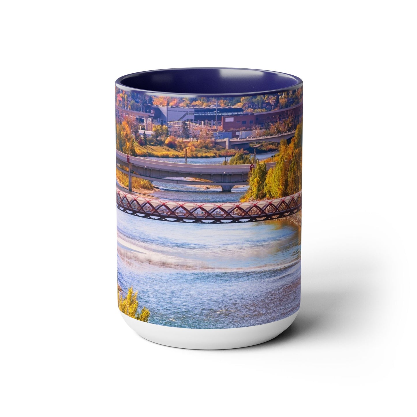 Accent Coffee Mugs, 15oz - Peace Bridge McHugh Bluff Fall