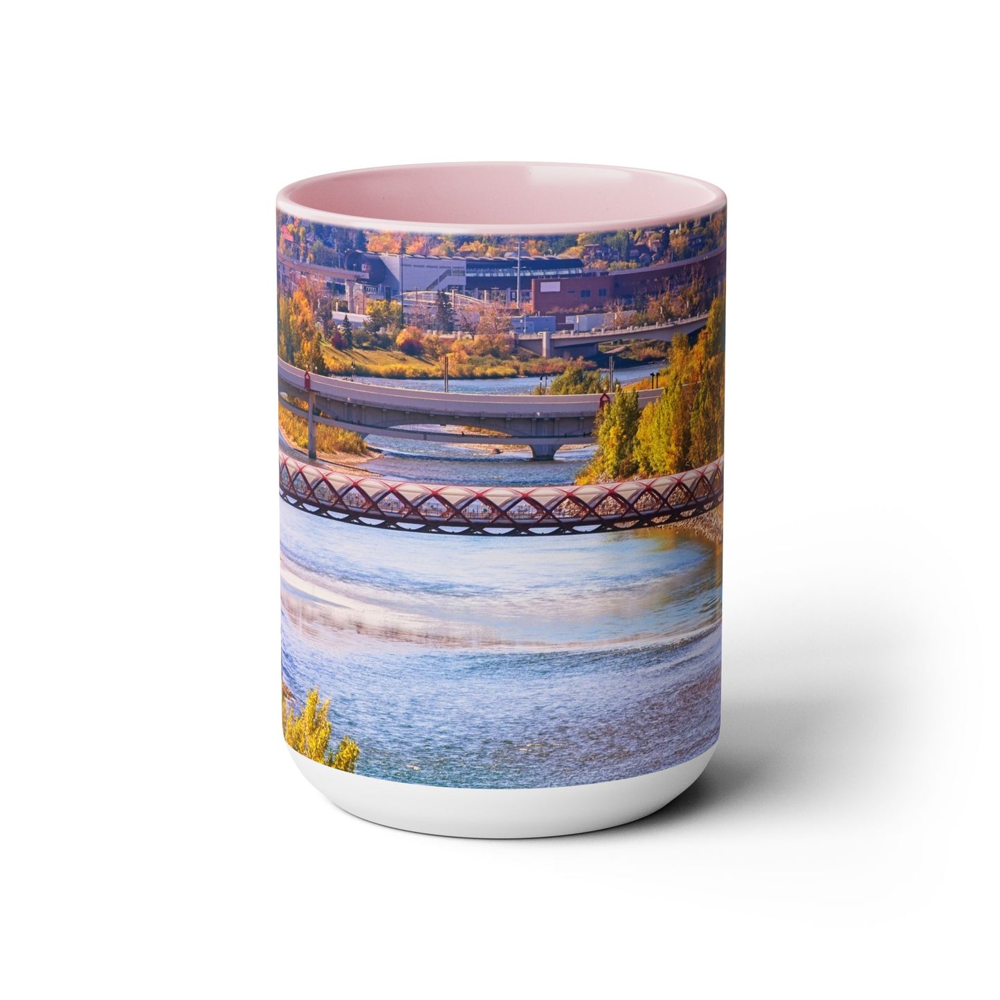 Accent Coffee Mugs, 15oz - Peace Bridge McHugh Bluff Fall