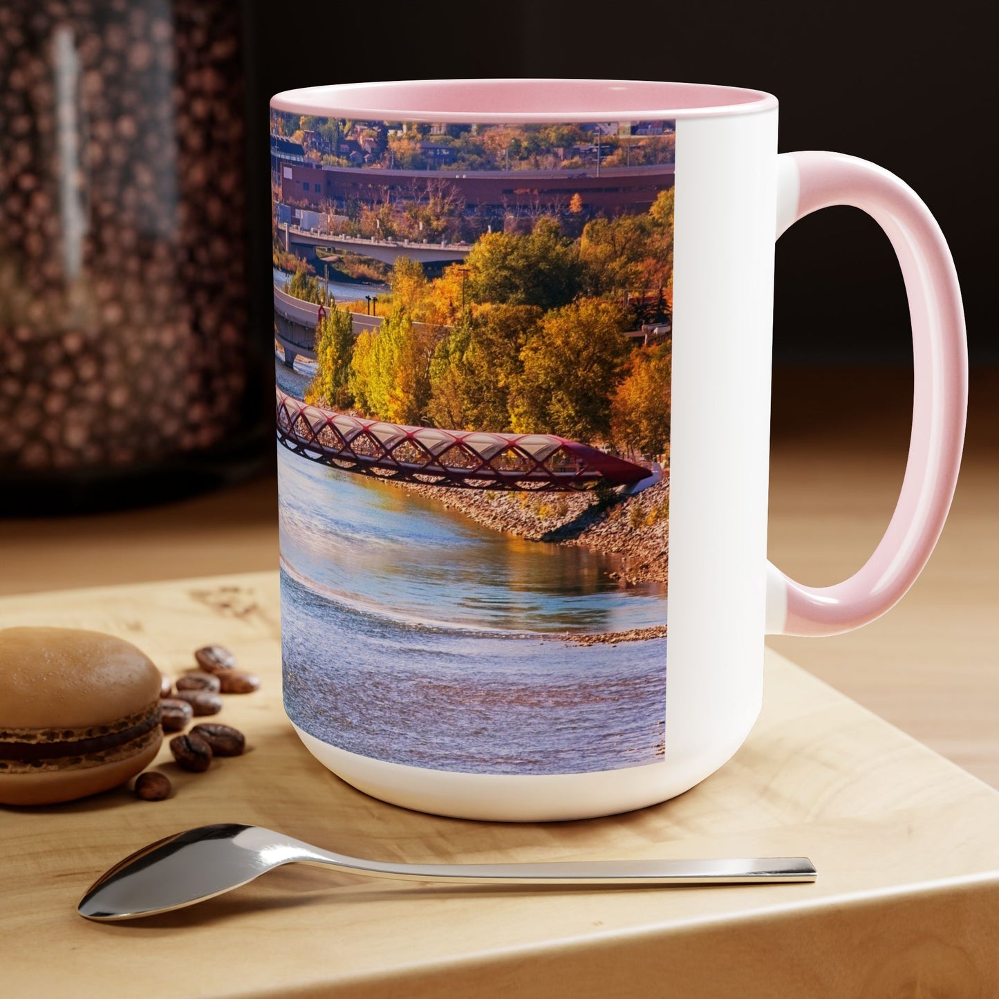Accent Coffee Mugs, 15oz - Peace Bridge McHugh Bluff Fall