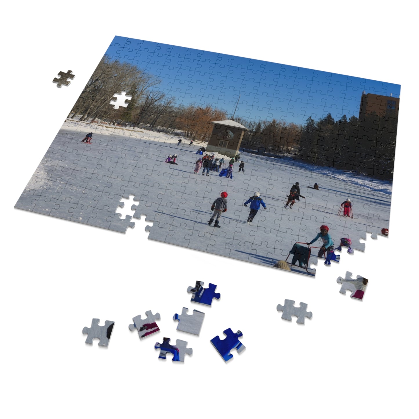 Jigsaw Puzzle (30, 110, 252, 500,1000-Piece) - Bowness Park Lagoon Winter