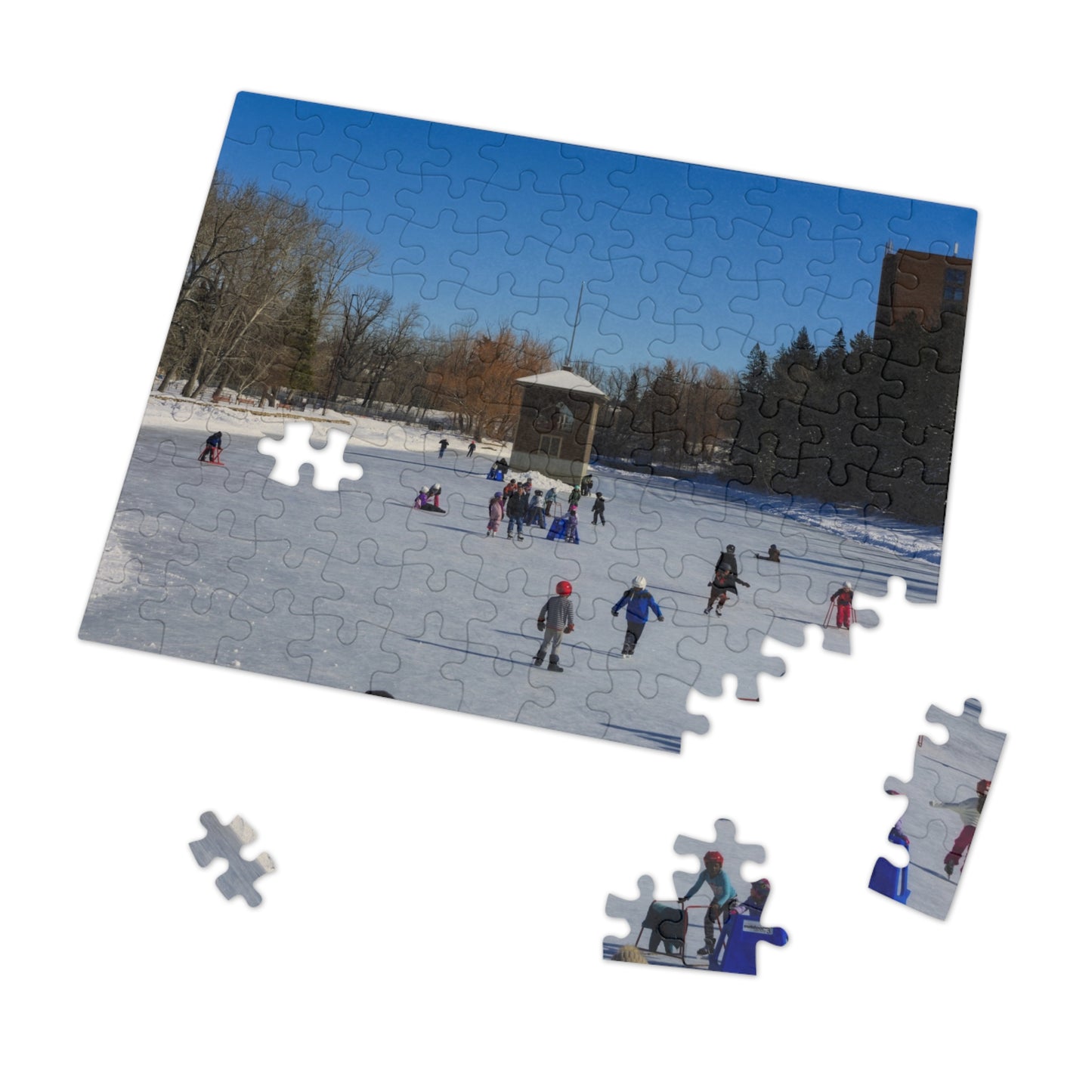 Jigsaw Puzzle (30, 110, 252, 500,1000-Piece) - Bowness Park Lagoon Winter