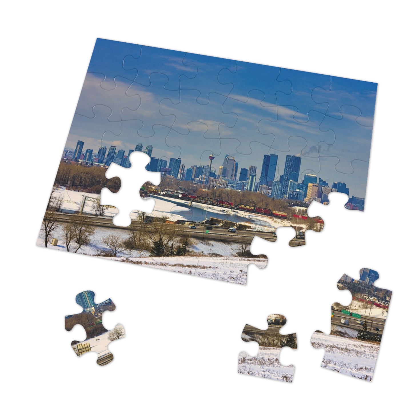 Jigsaw Puzzle (30, 110, 252, 500,1000-Piece) - Downtown Calgary Max Bell Centre Winter