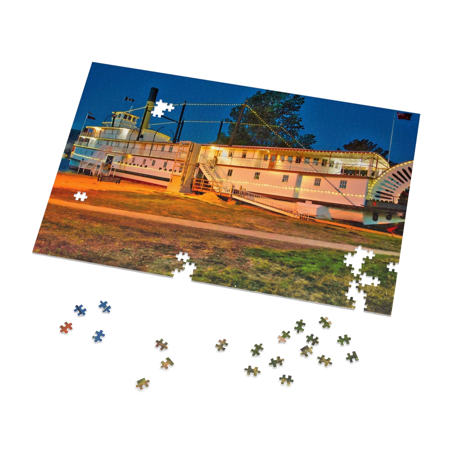 Jigsaw Puzzle (30, 110, 252, 500,1000-Piece) - SS Sicamous 2017 HDR at Night