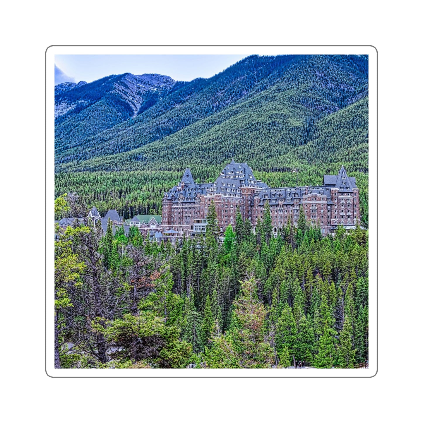 Square Stickers - Banff Springs Hotel Surprise Corner