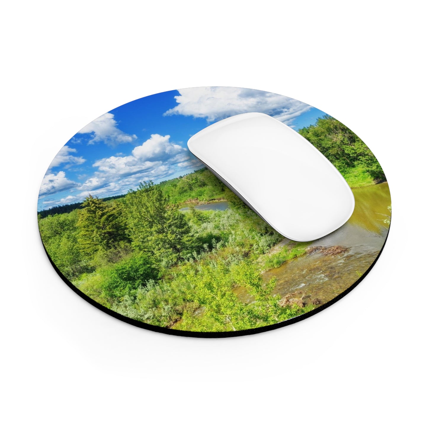 Round Mouse Pad - Fish Creek Park Votier's Flats Lookout