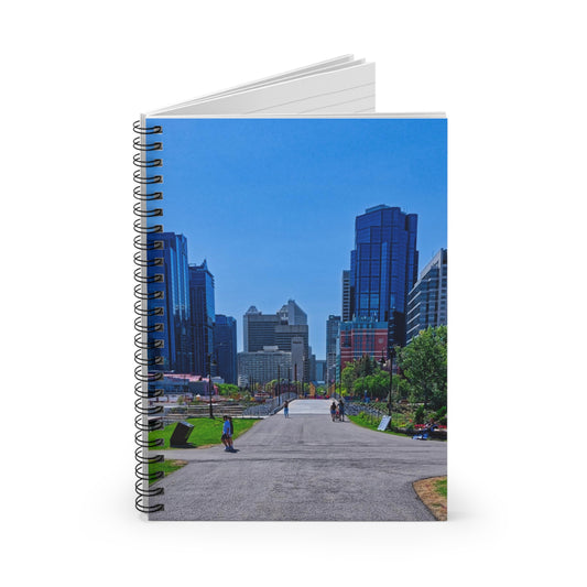 Ruled Line Sprial Notebook - Downtown Calgary Prince's Island Park HDR