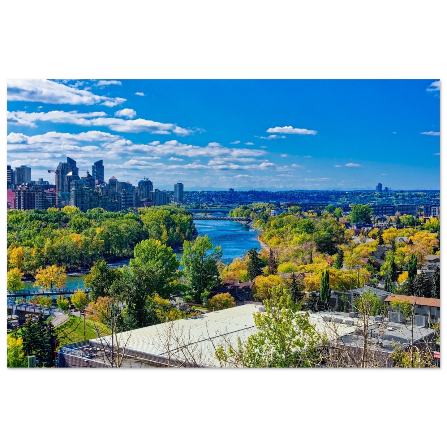 Foam Print - Bow River Peace Bridge McHugh Bluff Falll HDR
