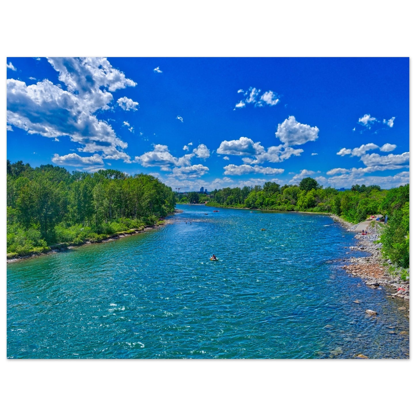 Premium Semi-Glossy Poster Print - Prince's Island Park Bow River HDR