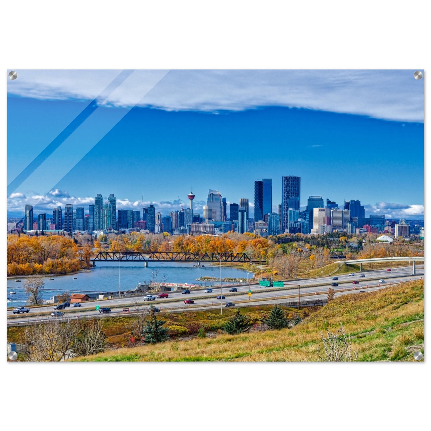 Acrylic Print - Downtown Calgary Max Bell Centre Fall HDR