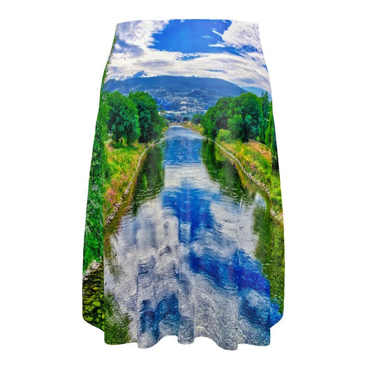 Women's Midi Skirt - Penticton Okanagan River Channel HDR