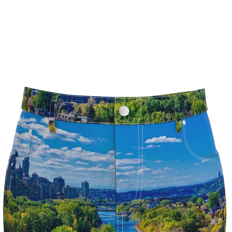 Women's Denim Skirt - McHugh Bluff Bow River Peace Bridge HDR Fall