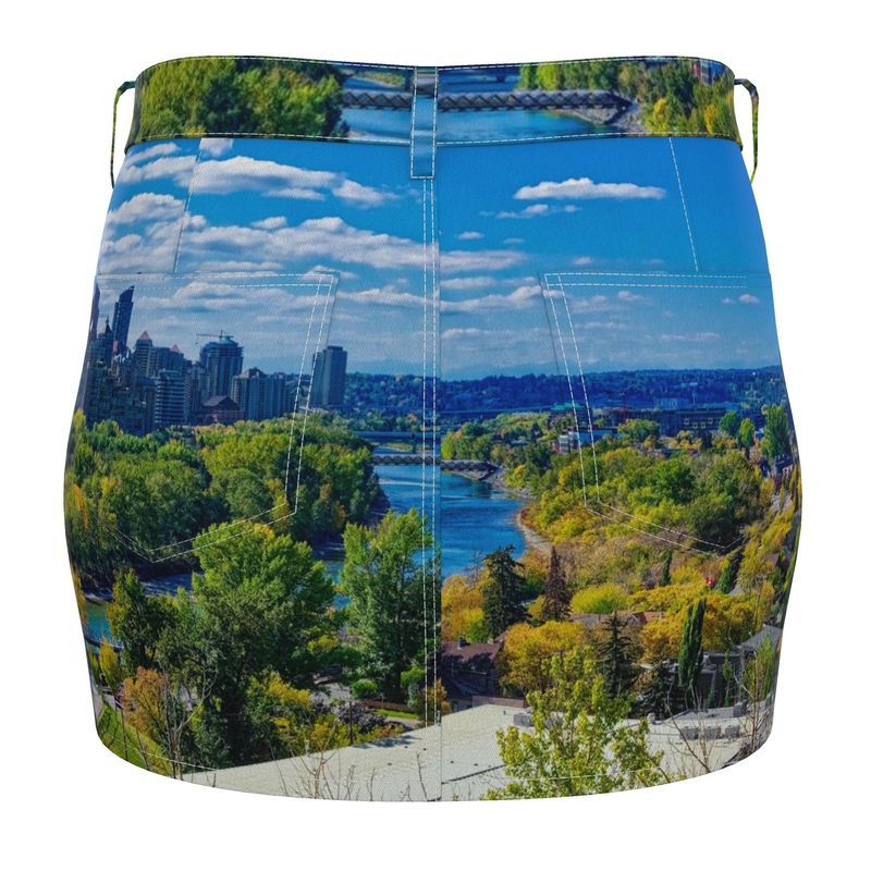 Women's Denim Skirt - McHugh Bluff Bow River Peace Bridge HDR Fall
