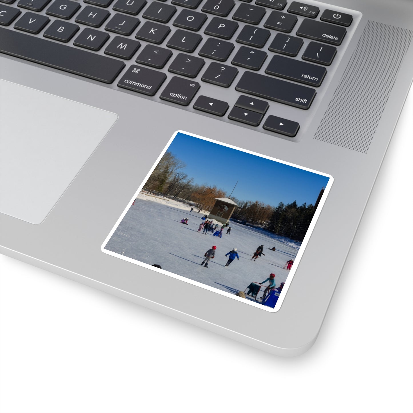 Square Stickers - Bowness Park Lagoon Winter