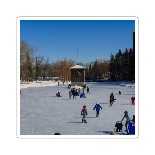 Square Stickers - Bowness Park Lagoon Winter