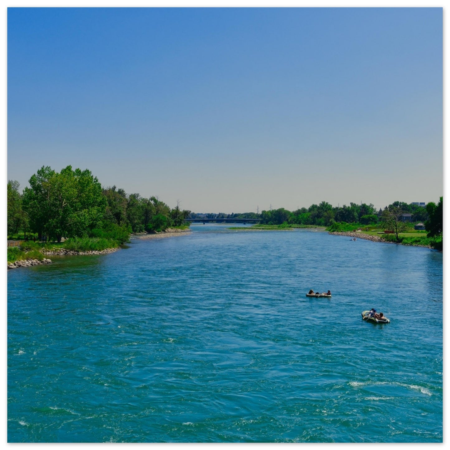 Premium Semi-Glossy Poster Print - Bow River George C. King Bridge