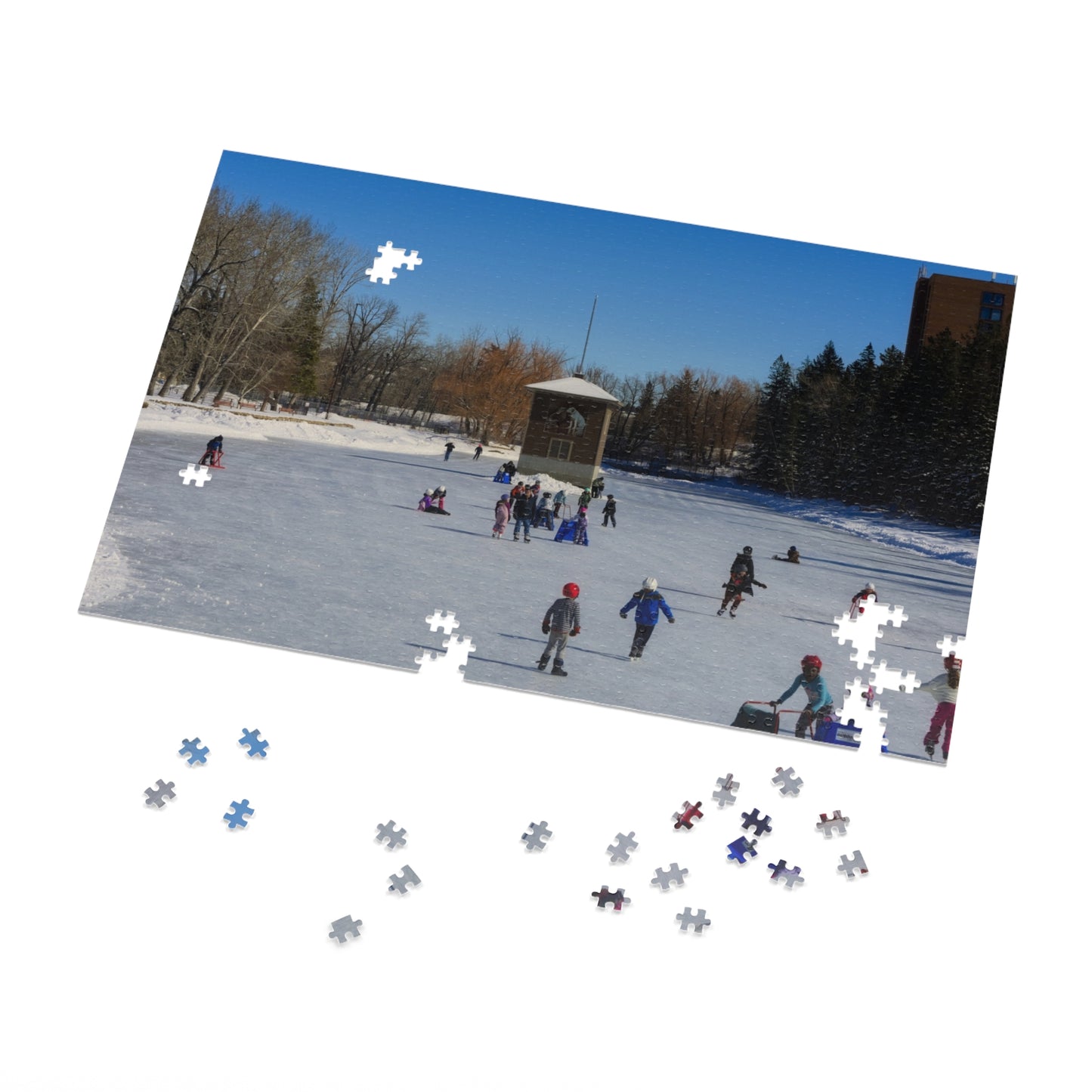 Jigsaw Puzzle (30, 110, 252, 500,1000-Piece) - Bowness Park Lagoon Winter