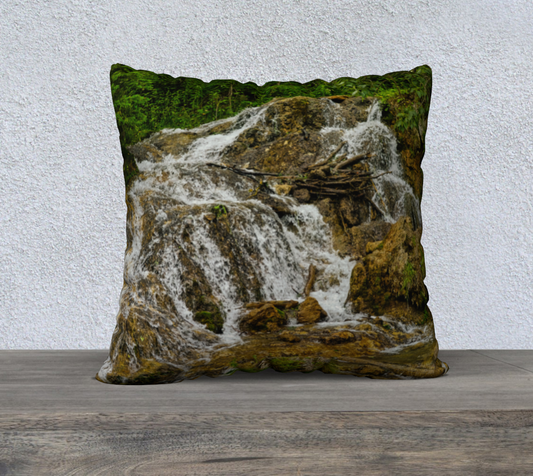 22x22 Pillow Case - Big Hill Springs Park Waterfall