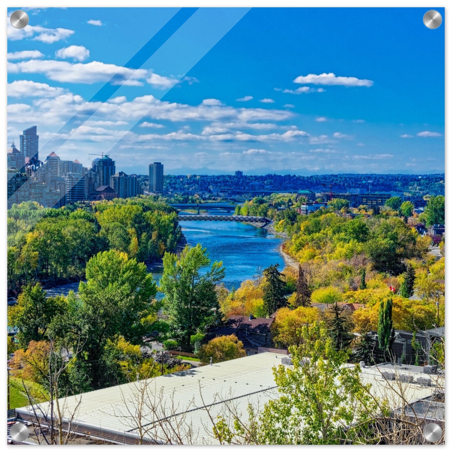 Acrylic Print - Bow River Peace Bridge McHugh Bluff HDR