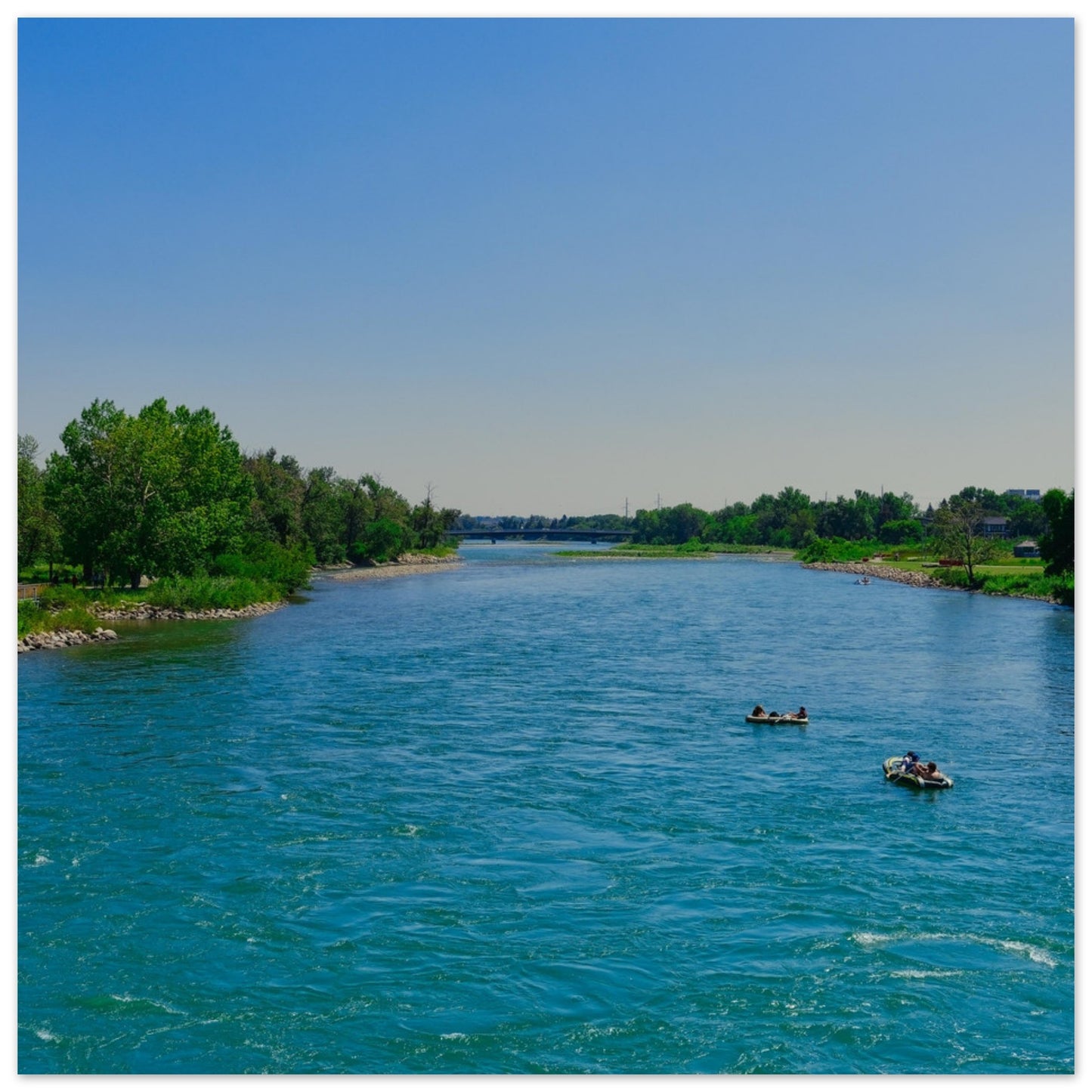 Premium Semi-Glossy Poster Print - Bow River George C. King Bridge
