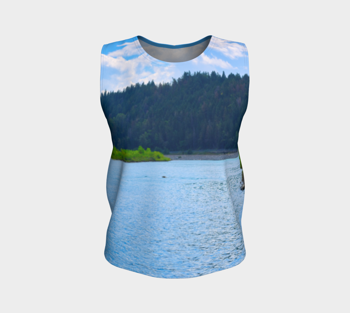 Women's Loose All-Over Long Tank Top - Edworthy Park Bow River
