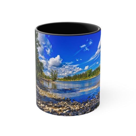 Accent Coffee Mug, 11oz - Bow River Bowness Park Fall HDR