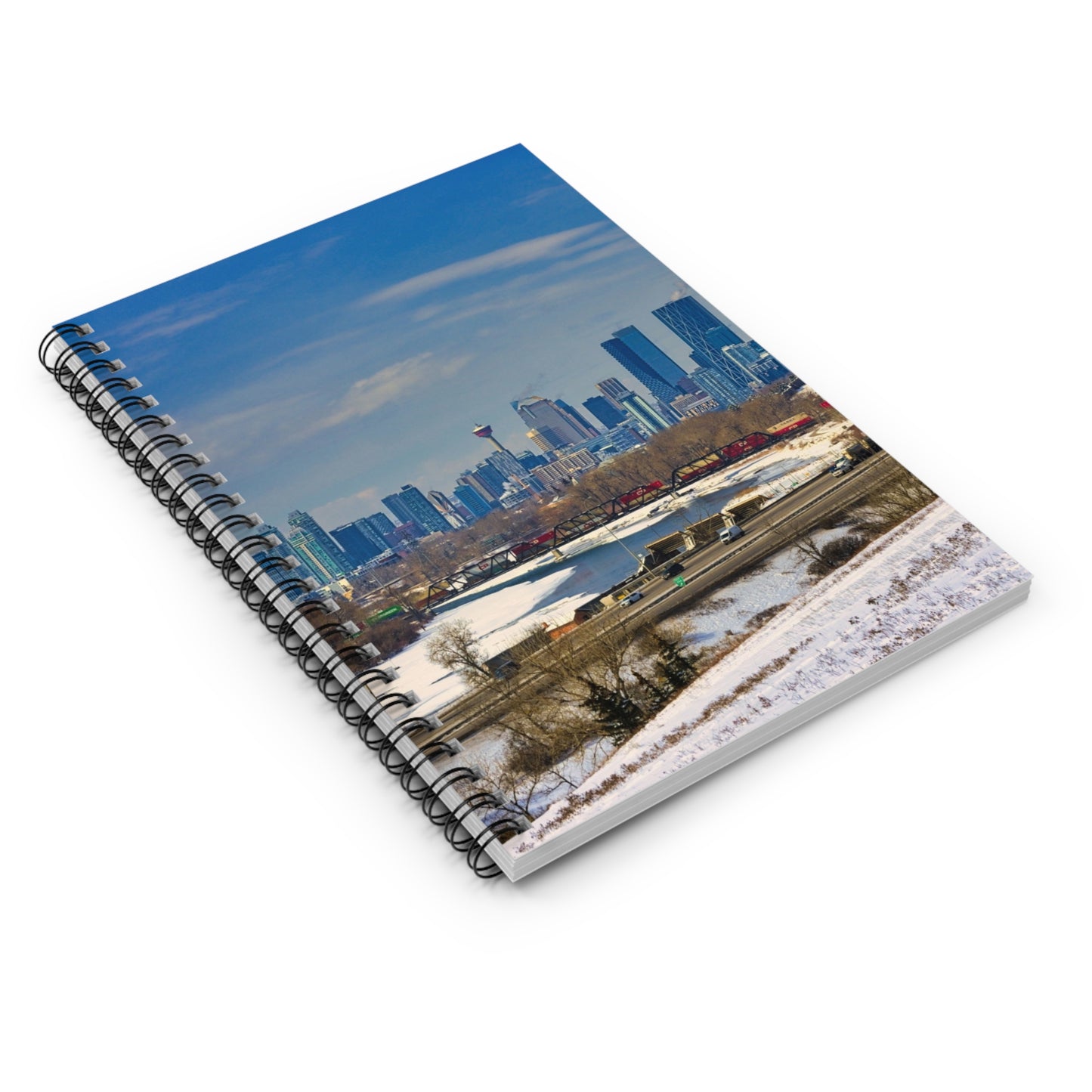 Ruled Line Spiral Notebook - Downtown Calgary Max Bell Centre Winter