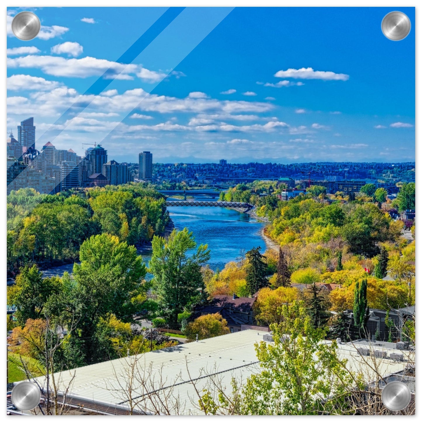 Acrylic Print - Bow River Peace Bridge McHugh Bluff HDR